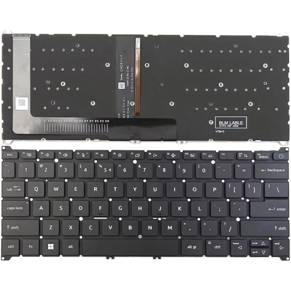 Acer Aspire A314-23M, A314-23P, A314-36M, A314-36P, A514-55G, A514-56P, black backlit US keyboard - main product image