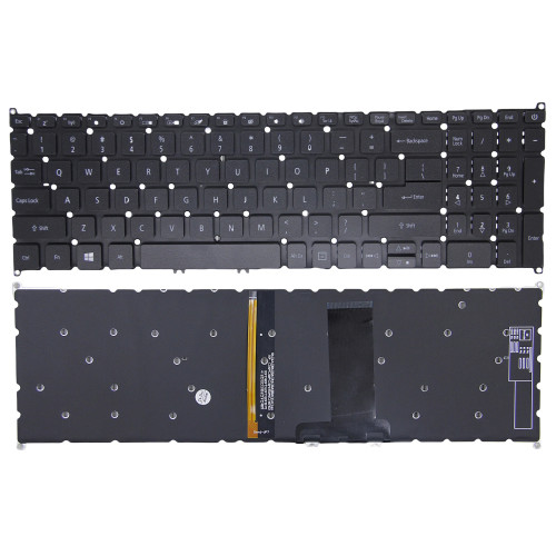 Acer A517-52, A517-52G, A317-53, N20C6, black backlit US keyboard OEM - main product image
