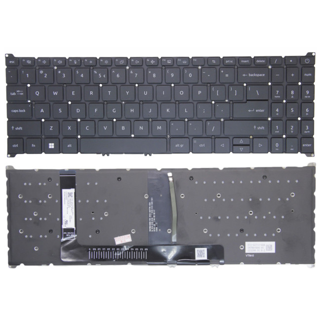 Acer Aspire 3 A315-24P, A315-24PT, A315-59, A315-59G, A315-510P, black backlit US keyboard - main product image