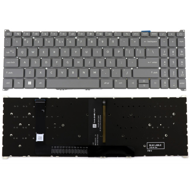 Acer Aspire Go 15 AG15-31P, AG15-41P, AG15-41PT, AG15-42P, gray backlit US keyboard - main product image