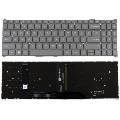 Acer Aspire 3 A315-24P, A315-24PT, A315-59, A315-59G, A315-510P, gray backlit US keyboard