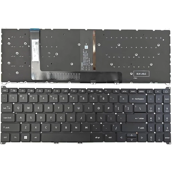 Acer Aspire 15 A15-41M, A15-51M, A15-51P, black backlit US keyboard - main product image