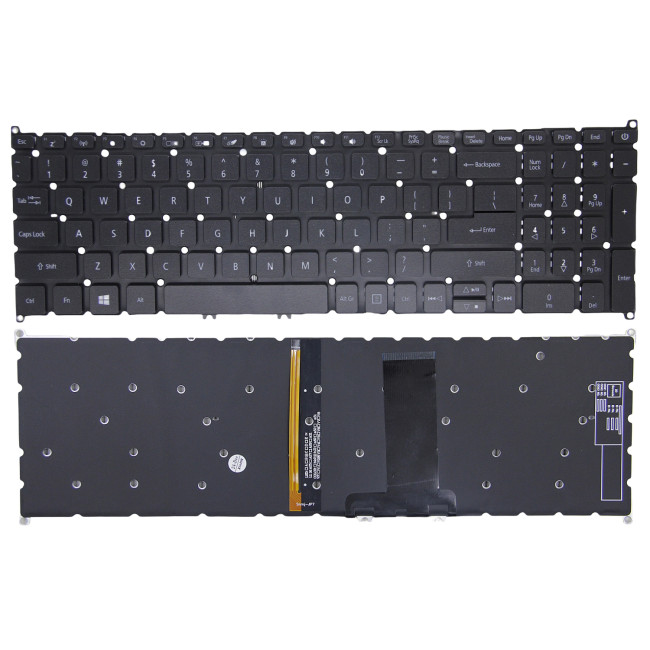 Acer Aspire 7 A715-42, A715-42G, A715-74, A715-74G, A715-75, A715-75G, black backlit US keyboard OEM - main product image