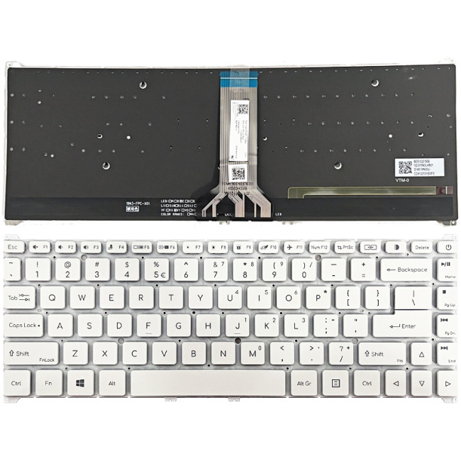 Acer ConceptD CN315-72, CN315-72G, CN315-72P, CN315-73, CN315-73G, CN315-73P, white backlit US keyboard - main product image