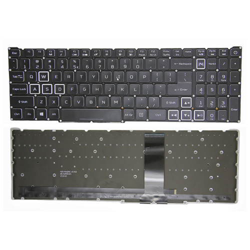 Acer AN515-45 AN515-56 AN515-57 AN515-46 white word backlit wide US keyboard - main product image