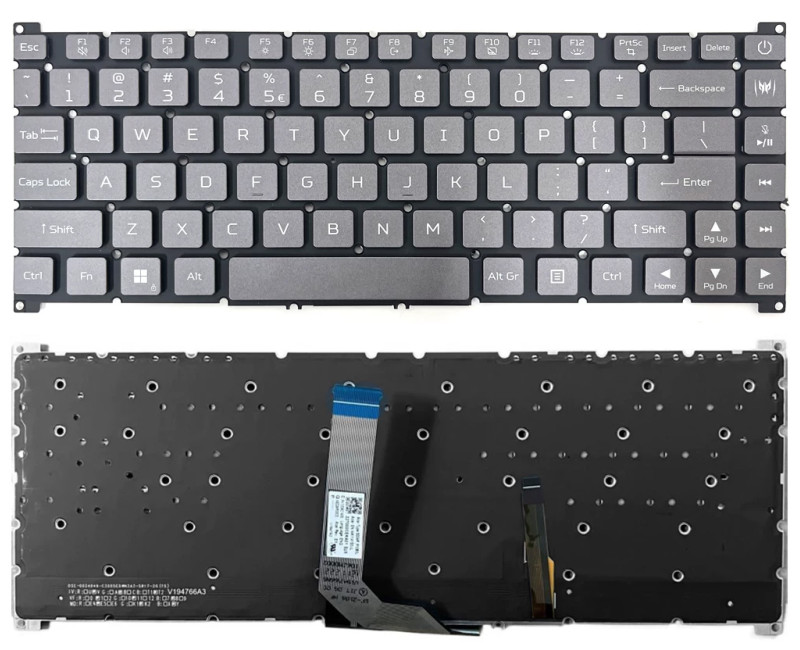 Acer PT516-52s, PT516-51s, PT314-51S, N20C8, gray backlit US keyboard - additional view 