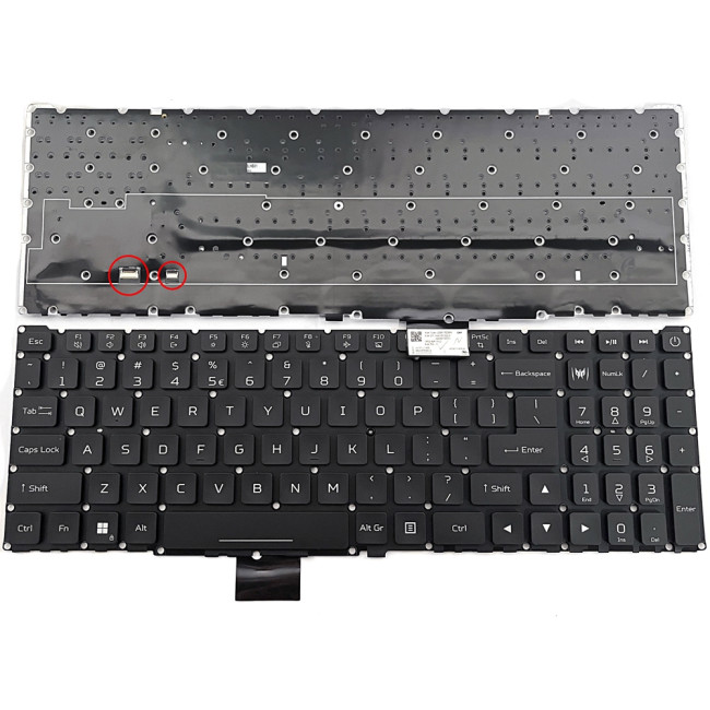 Acer Predator Helios 16 PH16-71, N23Q1, Helios 18 PH18-71, N23Q2, black RGB backlit US keyboard - main product image