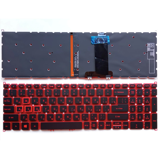 Acer SP515-51 SP515-51N SP515-51GN NP515-51 N17W1 N17C2 A715-54G red backlit Russian RU keyboard OEM - main product image