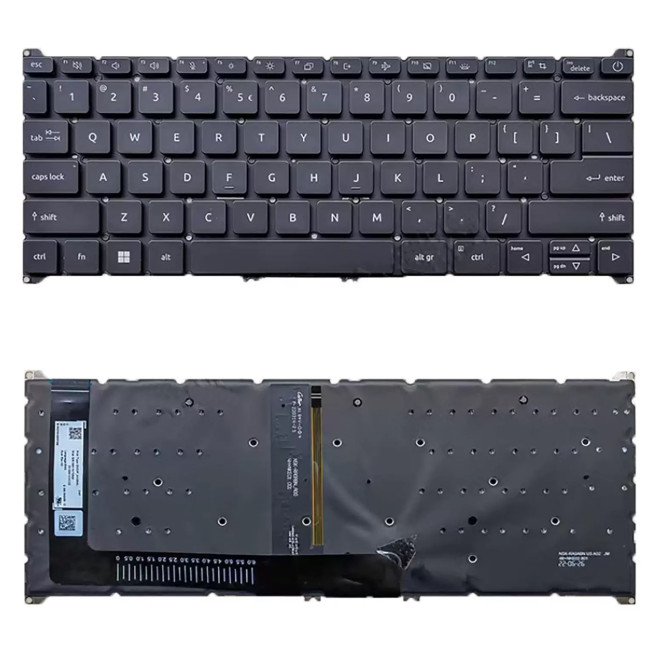 Acer Spin SP314-55N, SP514-51, SP514-51N, Vero 14 AV14-51, AV14-52P, black backlit US keyboard - main product image