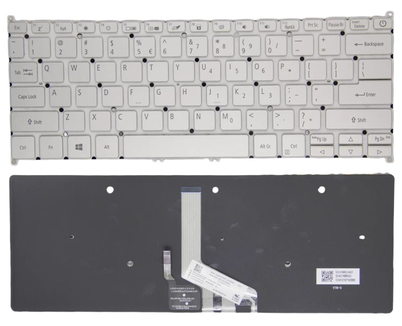 Acer Swift 3 SF313-51, SF313-51G, SF314-42, SF314-5,7 SF314-57G, SF314-59, SF314-59G, backlit US keyboard silver - additional view 