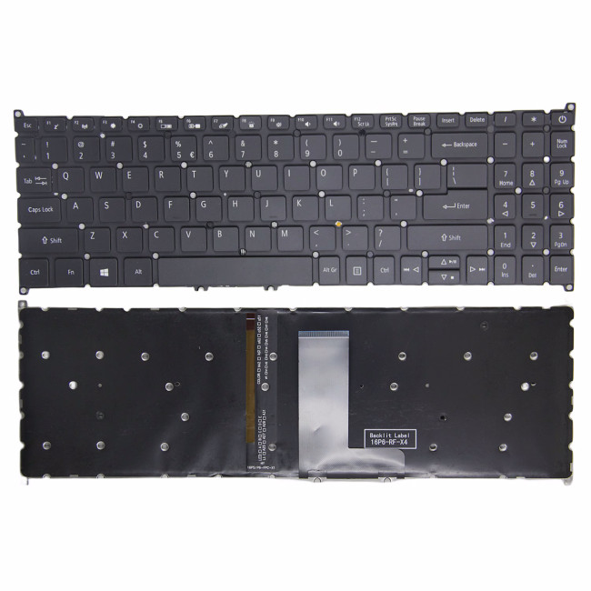 Acer Swift 3 SF315-41 SF315-41G, SF315-51 SF315-51G, SF315-52 SF315-52G, SF315-54 SF315-54G backlit US keyboard - main product image