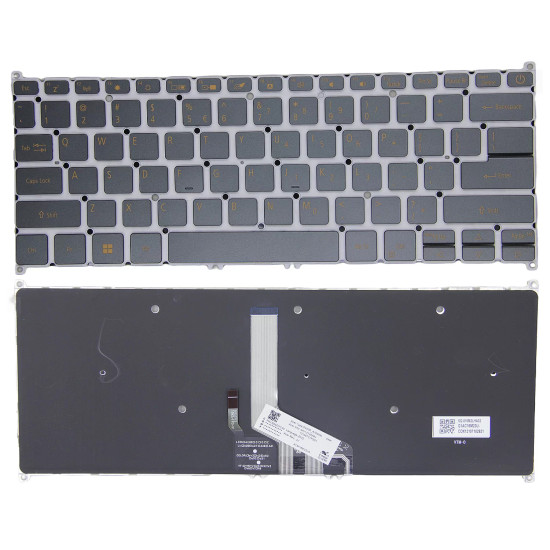 Acer Swift 5 SF514-55T SF514-55GT SF514-55TA SF515-51T backlit US keyboard orange - main product image
