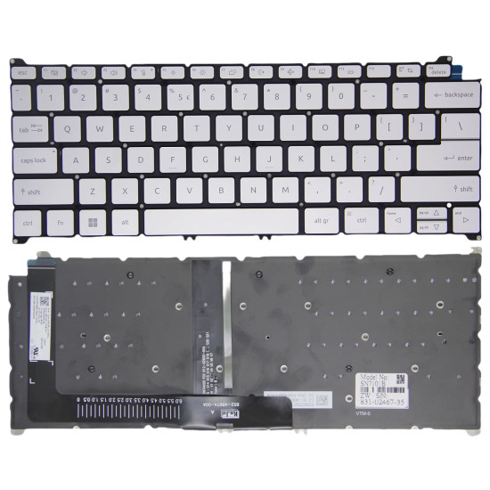Acer Swift Go 14 SFG14-41, SFG14-42, SFG14-71, SFG14-72, SFG14-72T, SFG14-73, SFG14-73T, silver backlit US keyboard original - main product image