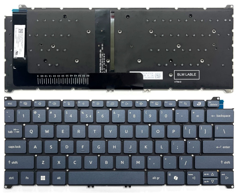 Acer Swift Go 14 SFG14-01 SFG14-64 SFG14-64T backlit US keyboard blue AI