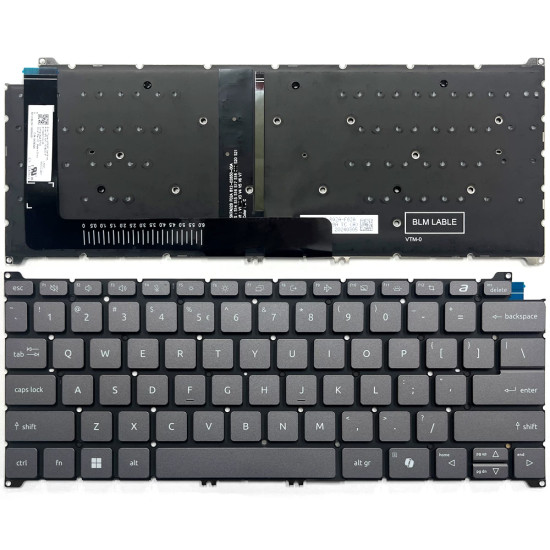 Acer Swift Go 14 SFG14-01, SFG14-64, SFG14-64T, backlit US keyboard gray AI - main product image