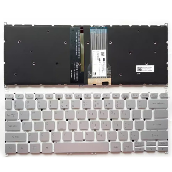 Acer Swift SF114-33 32, N17W6, SF314-43, A314-22, A314-35, N20Q1, silver backlit US keyboard - main product image