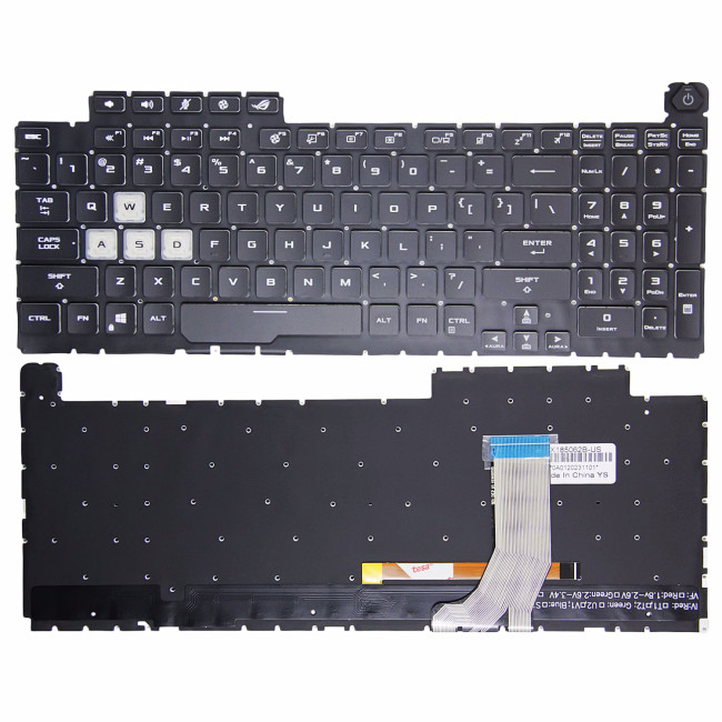 Asus ROG Strix G731 G732 GL731 G712 PX731 black 16pin RGB backlit US keyboard - main product image