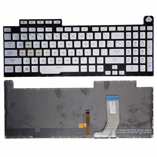 Asus ROG Strix G731 G732 GL731 G712 PX731 silver 16pin RGB backlit US keyboard - main product image