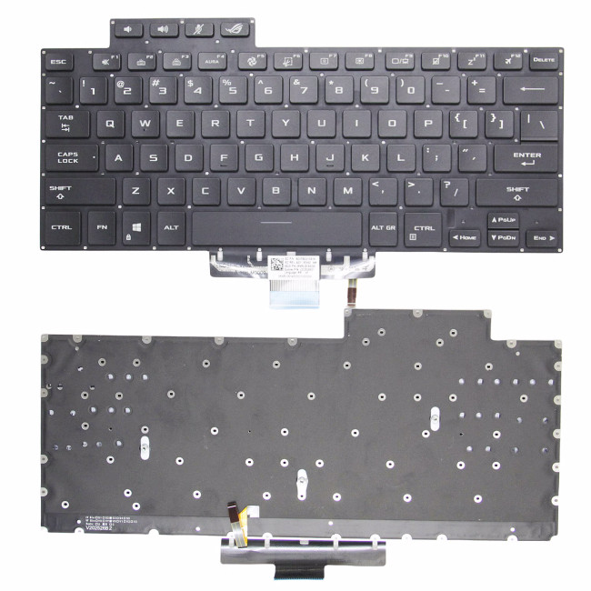 Asus ROG Zephyrus G15 GA503RM GA503RS GA503RW black RGB backlit US keyboard - main product image