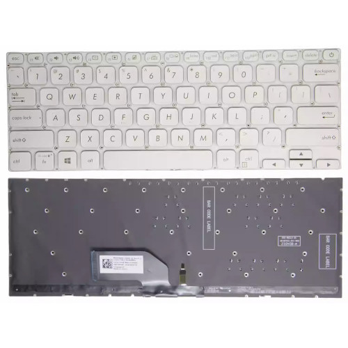 Asus S13 S330FA, S330FN, S330FL, S330UA, S330UN, X330FA, X330UA, silver backlit US keyboard - main product image
