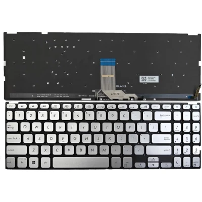 Asus X509, M509, FL8700, Y5200, X515, V5200, FL8850, M515, silver backlit US keyboard