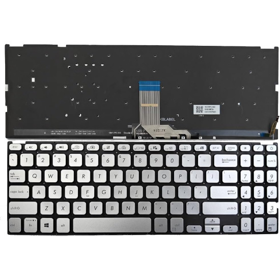 Asus X509, M509, FL8700, Y5200, X515, V5200, FL8850, M515, silver backlit US keyboard - main product image
