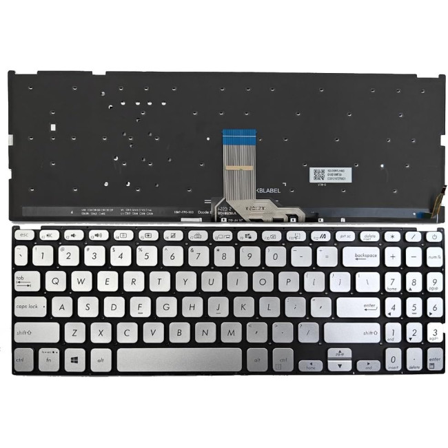 Asus D509, D515, F1500EA, K509, P1500, P1501, P1503, P1510, P1511, silver backlit US keyboard - main product image