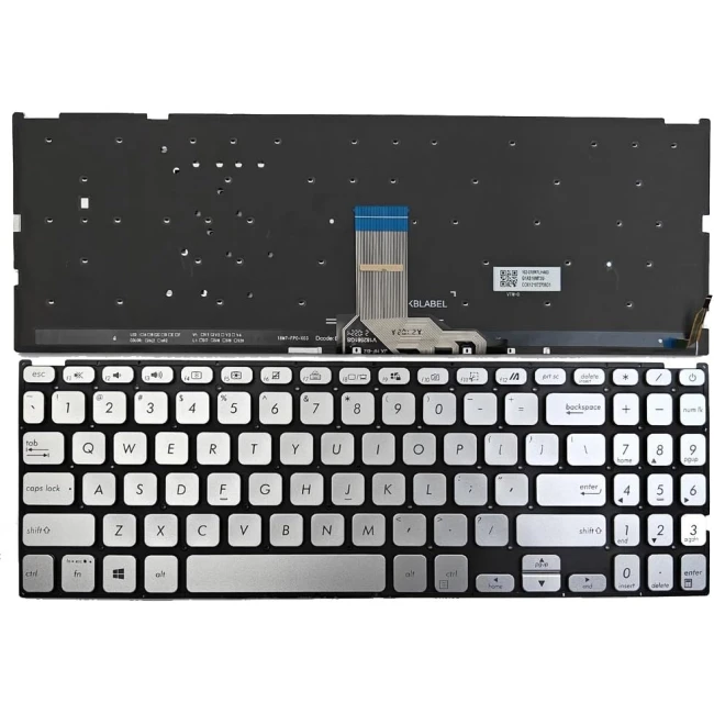 Asus X509, M509, FL8700, Y5200, X515, V5200, FL8850, M515, silver backlit US keyboard - main product image