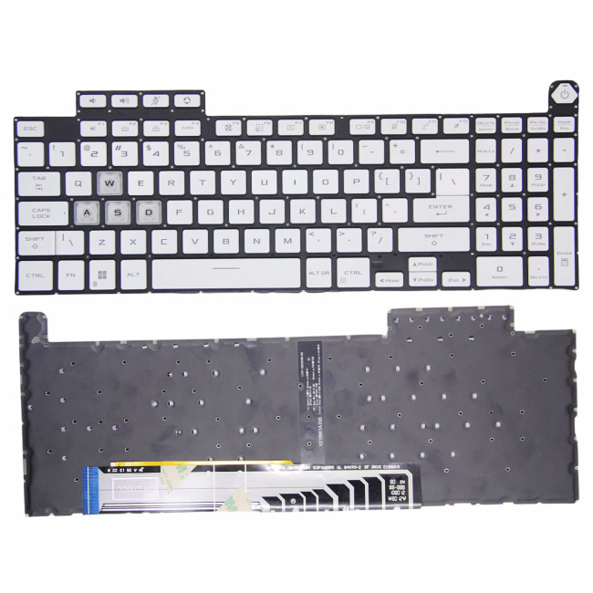 Asus TUF Gaming FA507, FX507, FX517, FA607, FX607, FX617, FA707, FX707, GA507, white RGB backlit US keyboard - main product image