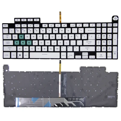Asus TUF Gaming FA507, FX507, FX517, FA607, FX607, FX617, FA707, FX707, GA507, white green RGB backlit US keyboard