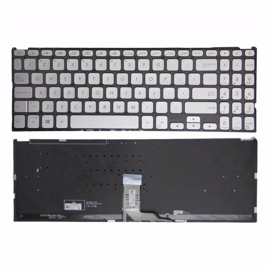 Asus V5000 X512 F512 Y5000 Y5100U V5000J M5050 silver backlit US keyboard - main product image