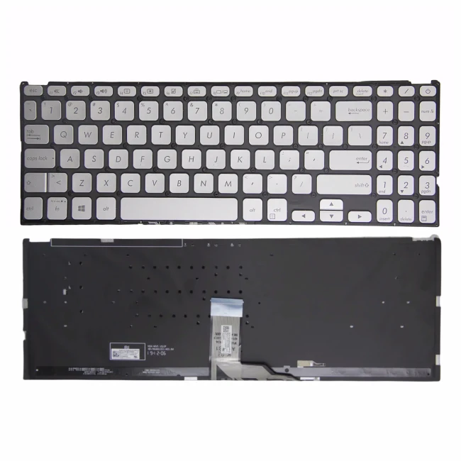 Asus V5000 X512 F512 Y5000 Y5100U V5000J M5050 silver backlit US keyboard - main product image