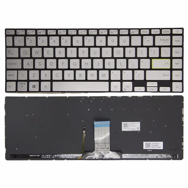 Asus VivoBook X421 X421DA M413DA M413IA silver backlit US keyboard - main product image