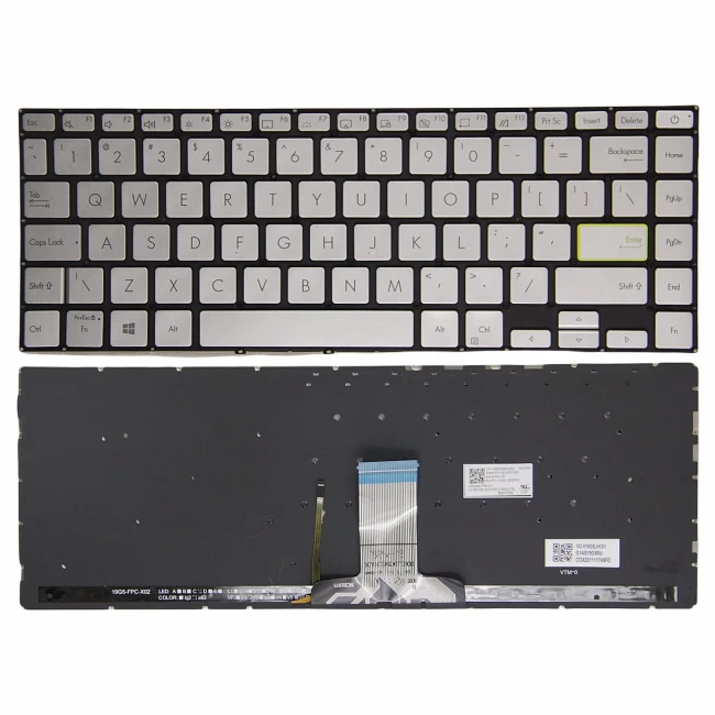 Asus VivoBook X421 X421DA M413DA M413IA silver backlit US keyboard - main product image