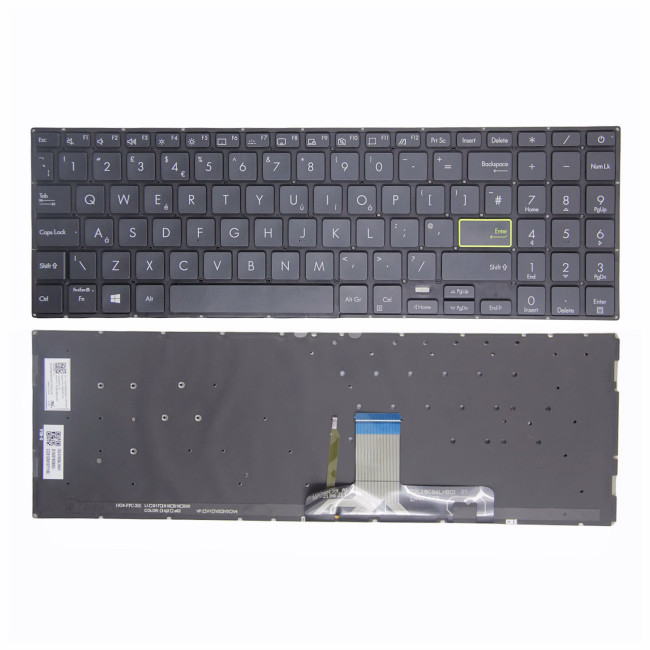 Asus VivoBook S15 S533 X521 S5600 V5050 black backlit UK keyboard - main product image