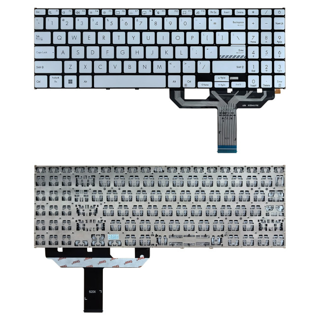 Asus Vivobook M1502, M1502IA, M1502QA, M1503, M1503QA, M1505, M1505YA, silver US keyboard - main product image