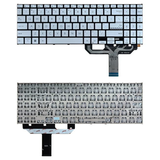 Asus Vivobook F1502, F1502VA, F1502ZA, F1504, F1504VA, F1504ZA, F1603, F1603ZA, silver US keyboard - main product image