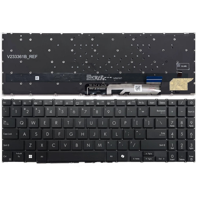 Asus Vivobook S 15 OLED M5506UA, S5506, S5507, S 16 OLED S5606, backlit US keyboard black - main product image