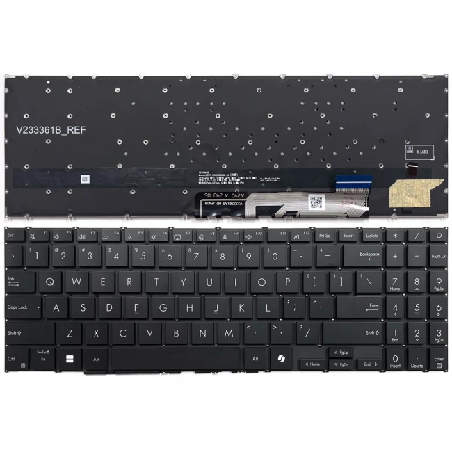 Asus Vivobook S 15 OLED M5506UA, S5506, S5507, S 16 OLED S5606, backlit US keyboard black - main product image