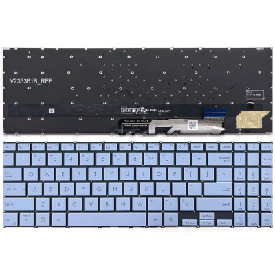 Asus Vivobook S 15 OLED M5506UA, S5506, S5507, S 16 OLED S5606, backlit US keyboard blue