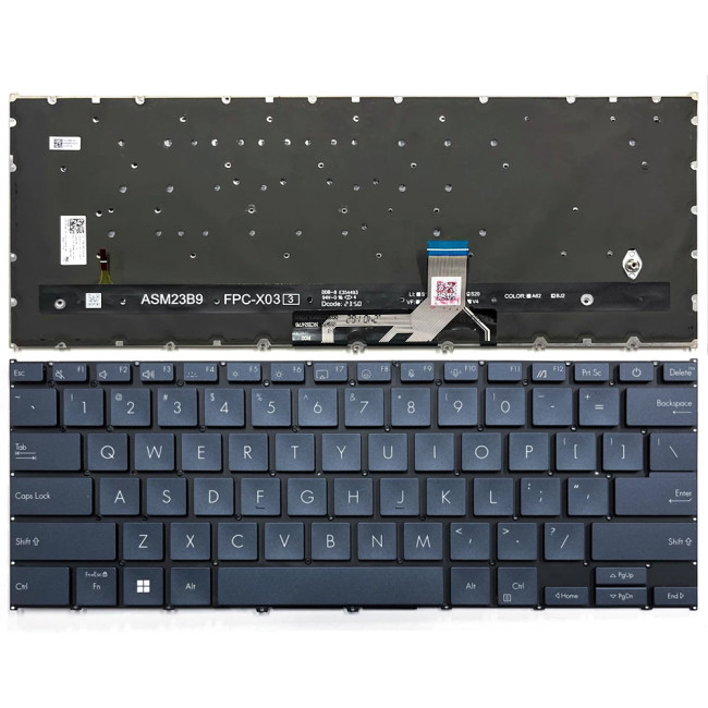 Asus ZenBook 14 UX3405, UX3405CA, UX3405MA, Q415M, backlit US keyboard blue - main product image