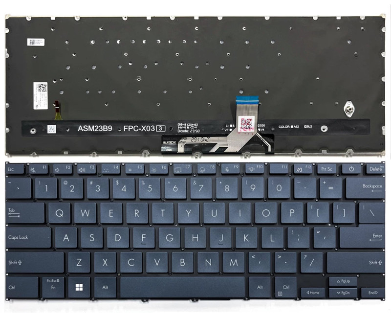 Asus ZenBook 14 UX3405 UX3405CA UX3405MA Q415M backlit US keyboard blue