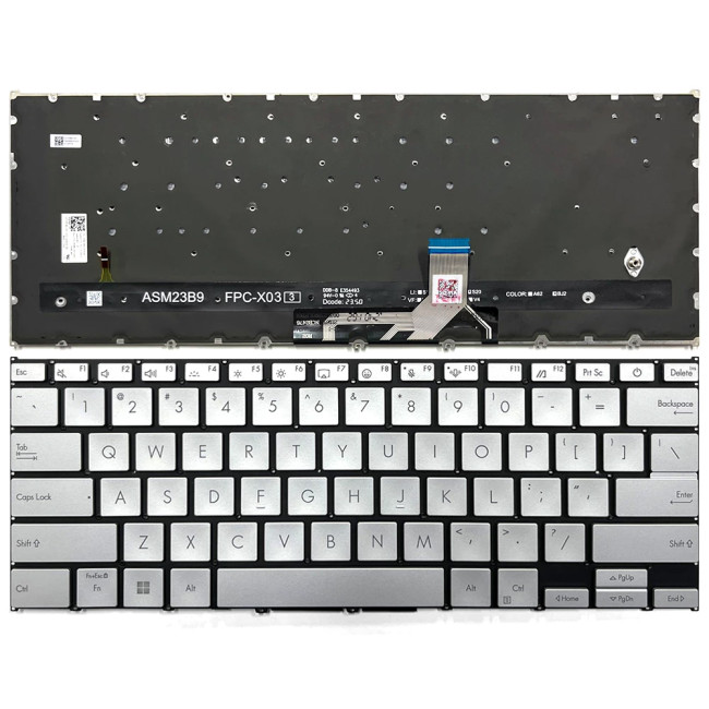 Asus ZenBook 14 UX3405, UX3405CA, UX3405MA, Q415M, backlit US keyboard silver - main product image
