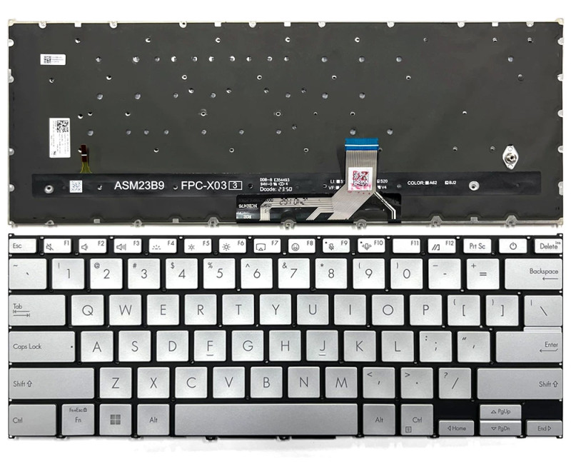 Asus ZenBook 14 UX3405 UX3405CA UX3405MA Q415M backlit US keyboard silver