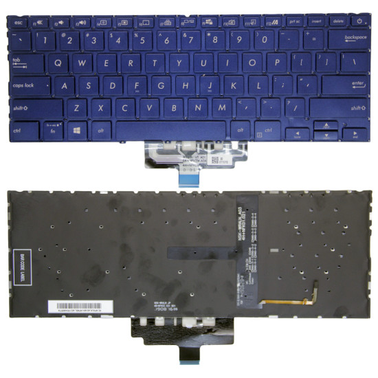 Asus ZenBook 14 UX434, UX434F, UX434FA, UX434FL, UX434FL-DB77, UX434FL-UB76T, UX434FLC, UX434FLC-XH77, blue backlit US keyboard - main product image