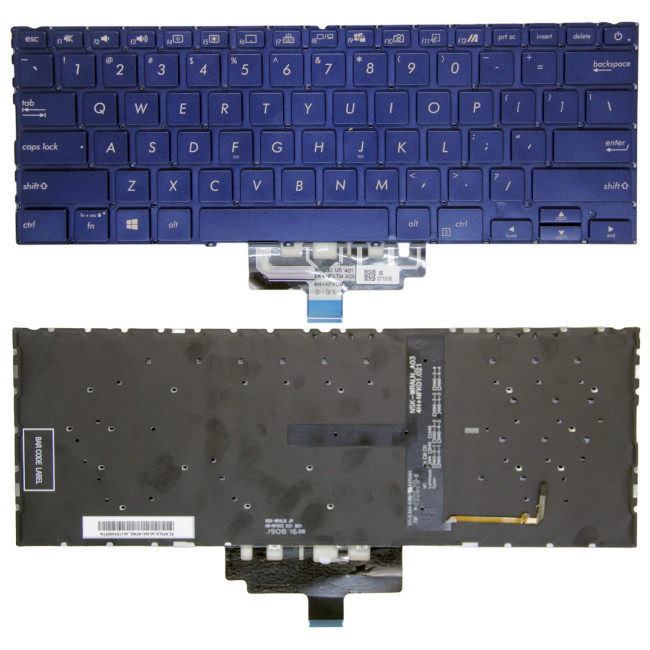 Asus ZenBook 14 UX434, UX434F, UX434FA, UX434FL, UX434FL-DB77, UX434FL-UB76T, UX434FLC, UX434FLC-XH77, blue backlit US keyboard - main product image