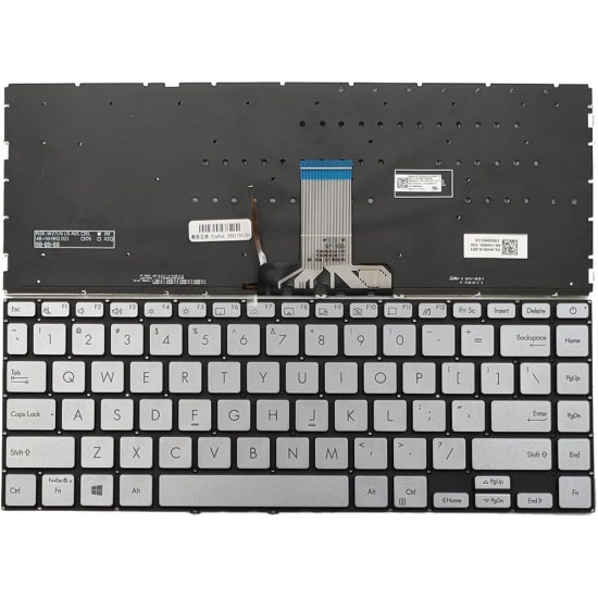 Asus ZenBook 14 UX434 UX434F UX434FA UX434FL UX434FL-DB77 UX434FL-UB76T UX434FLC UX434FLC-XH77 silver backlit US keyboard - main product image