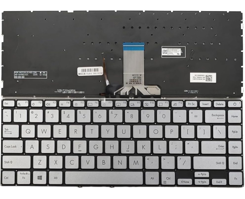 Asus ZenBook 14 UX434 UX434F UX434FA UX434FL UX434FL-DB77 UX434FL-UB76T UX434FLC UX434FLC-XH77 silver backlit US keyboard