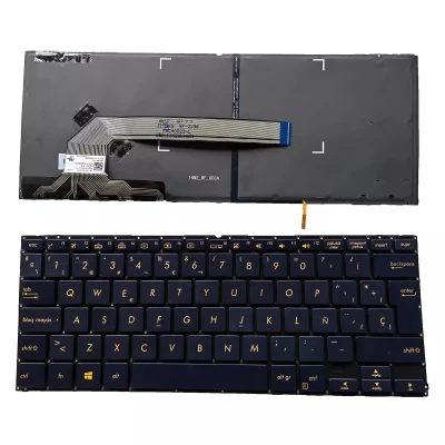 Asus ZenBook Flip S UX370 UX370UA UX370UAF UX370UAR Q325UA blue backlit Spanish SP keyboard