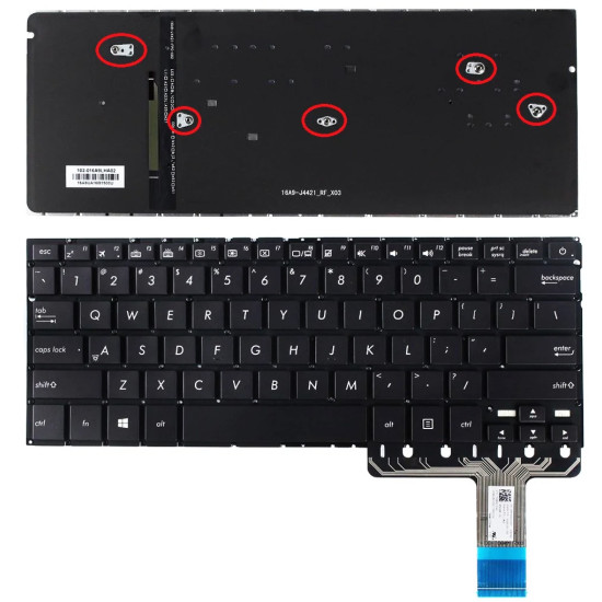 Asus ZenBook UX305, UX305C, UX305L, UX305LA, UX305U, UX305UA, UX305FA, backlit US keyboard - main product image